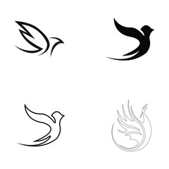 Abstract Bird logo design template