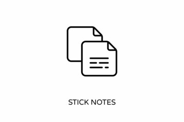 Sticky Notes icon in vector. Logotype