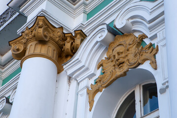 Details of the facade of the Hermitage in St. Petersburg