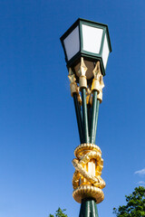 An ancient lantern on the Engineering Bridge in St. Petersburg