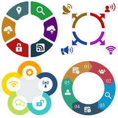 Business infographics. Set of pie chart	
