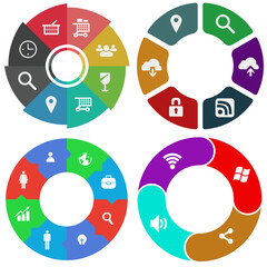 Business infographics. Set of pie chart	