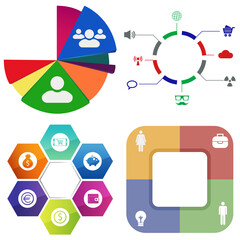 Business infographics. Set of pie chart	