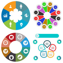 Business infographics. Set of pie chart	