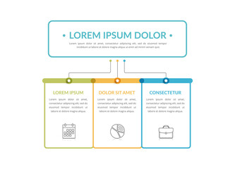 Flowchart with main title and 3 elements, workflow, process chart, infographic template