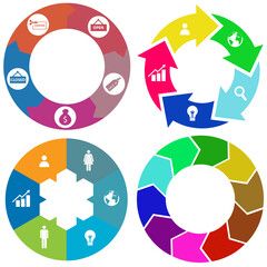 Business infographics. Set of pie chart	
