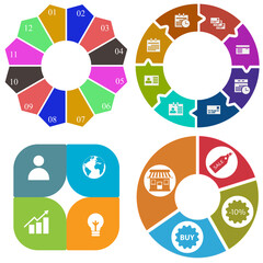 Business infographics. Set of pie chart	
