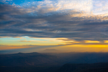 Aerial view, landscape from the top of mountain 