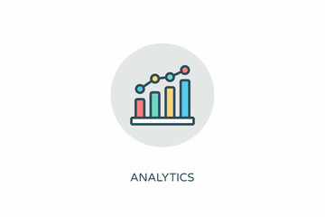 ANALYTICS icon in vector. Logotype