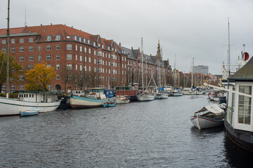 Obraz premium canal and boats in Copenhagen