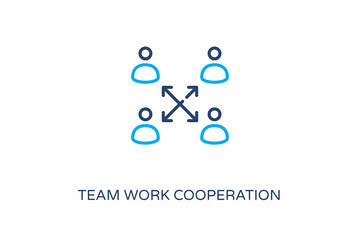 TEAMWORK COOPERATION icon in vector. Logotype