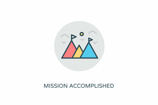 Mission Accomplished icon in vector. Logotype