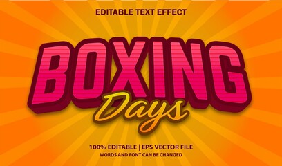 Boxing days Editable Text Effect Style Vector