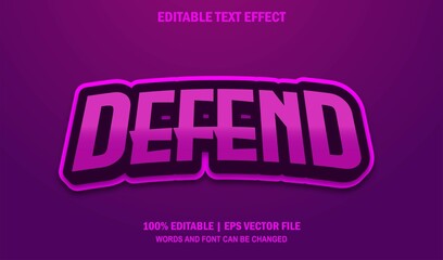 Defend Editable Text Effect Style Vector