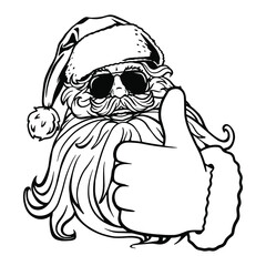 Santa Like with Sunglasses SVG,Cool Santa Santa head,Santa clipart,Santa Face svg,Santa Claus Christmas cutting and print file. Vector illustration