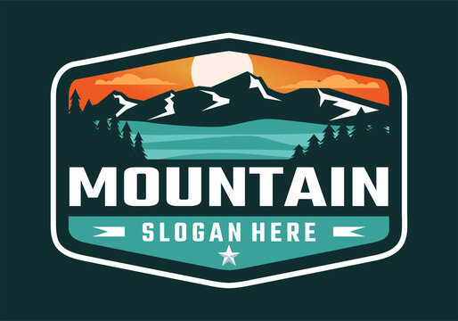 Mountain outdoor badge logo