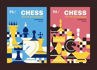 Chess background part 1. Abstract geometric vector illustration. Best for book cover, poster, flyer and banner.
