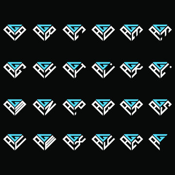 GAA to GAZ letter logo creative design, Multiple triple letter logo design