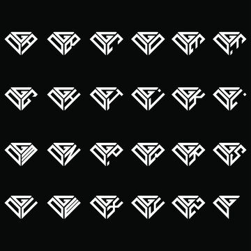 GDA to GDZ letter logo creative design, Multiple triple letter logo design