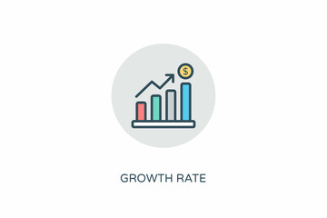 Growth Rate icon in vector. Logotype
