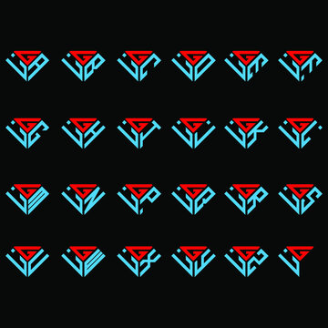 GLA to GLZ letter logo creative design, Multiple triple letter logo design