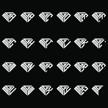 GMA to GMZ letter logo creative design, Multiple triple letter logo design