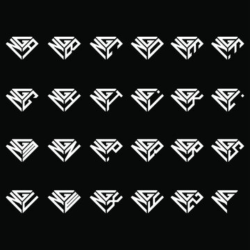 GNA to GNZ letter logo creative design, Multiple triple letter logo design