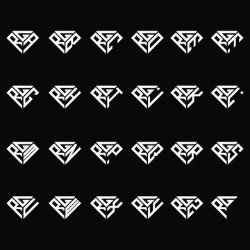 GRA to GRZ letter logo creative design, Multiple triple letter logo design