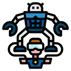 Robot line icon