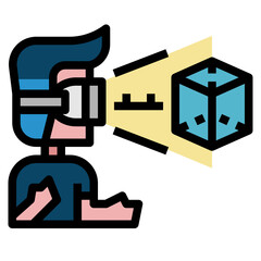 Virtual reality line icon