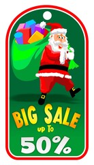 christmas tag with Santa Claus 50% discount