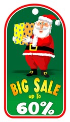 christmas tag with Santa Claus 60% discount