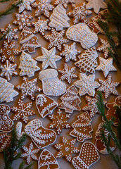 Christmas gingerbread cookie new year