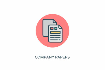 Company Papers icon in vector. Logotype