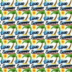 seamless pattern of text love summer