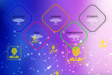 2d illustration  education concept technology
