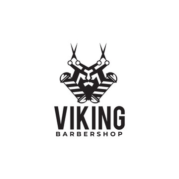 Viking style barber logo design