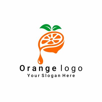 orange split logo vector, can be used for restaurant, cafe, label or brand logos