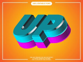 colorful 3d isometric text style font effect 100% easy editable 