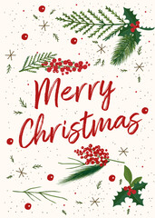 Merry Christmas Cards Vector and Printable