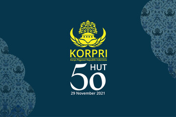 Vector graphic Illustration for Hari Ulang Tahun Korpri (Korps Pegawai Republik Indonesia) Ke 50 for template Background, banner . etc