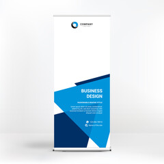 Banner design, roll-up stand for advertising, conferences, seminars, poster template for placing photos and text. Creative background for presentation
