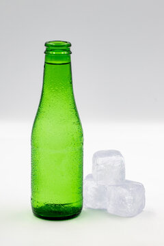 Natural mineral water bottle on a white background.