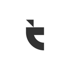 Simple elegant initial letter T logo design vector