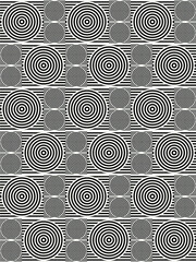 Abstract Geometric circle black white line curve shape vector seamless pattern