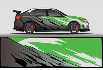 Car livery wrap decal, rally race style vector illustration abstract background
