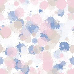 Paint stains seamless splatter, spray blots, spots