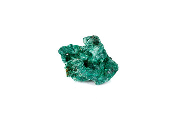Macro mineral stone Malachite against white background