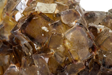 Macro stone mineral Fluorite on a white background