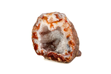 Macro mineral stone agate kidney gerbera on white background close up
